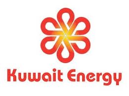 Kuwait Energy logo: a red flower shape over 