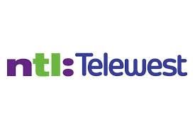 Logo for NTL:Telewest, purple and green text on white background.