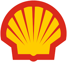 Shell logo: Yellow scallop shell on red background.