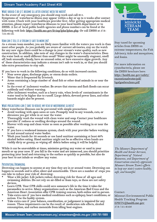 A blue and white brochure with a picture of a field on it.