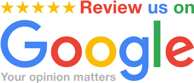 A google logo that says review Jeff Gmuer Plumbing on google your opinion matters