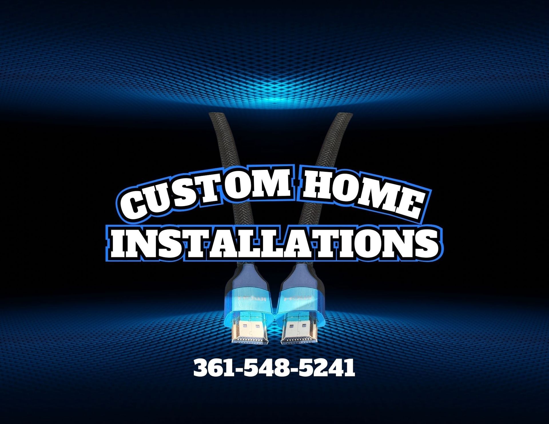 It is a logo for a company called custom home installations.