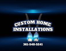 It is a logo for a company called custom home installations.