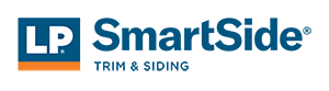 LP SmartSide Trim & Siding logo: Blue square with 