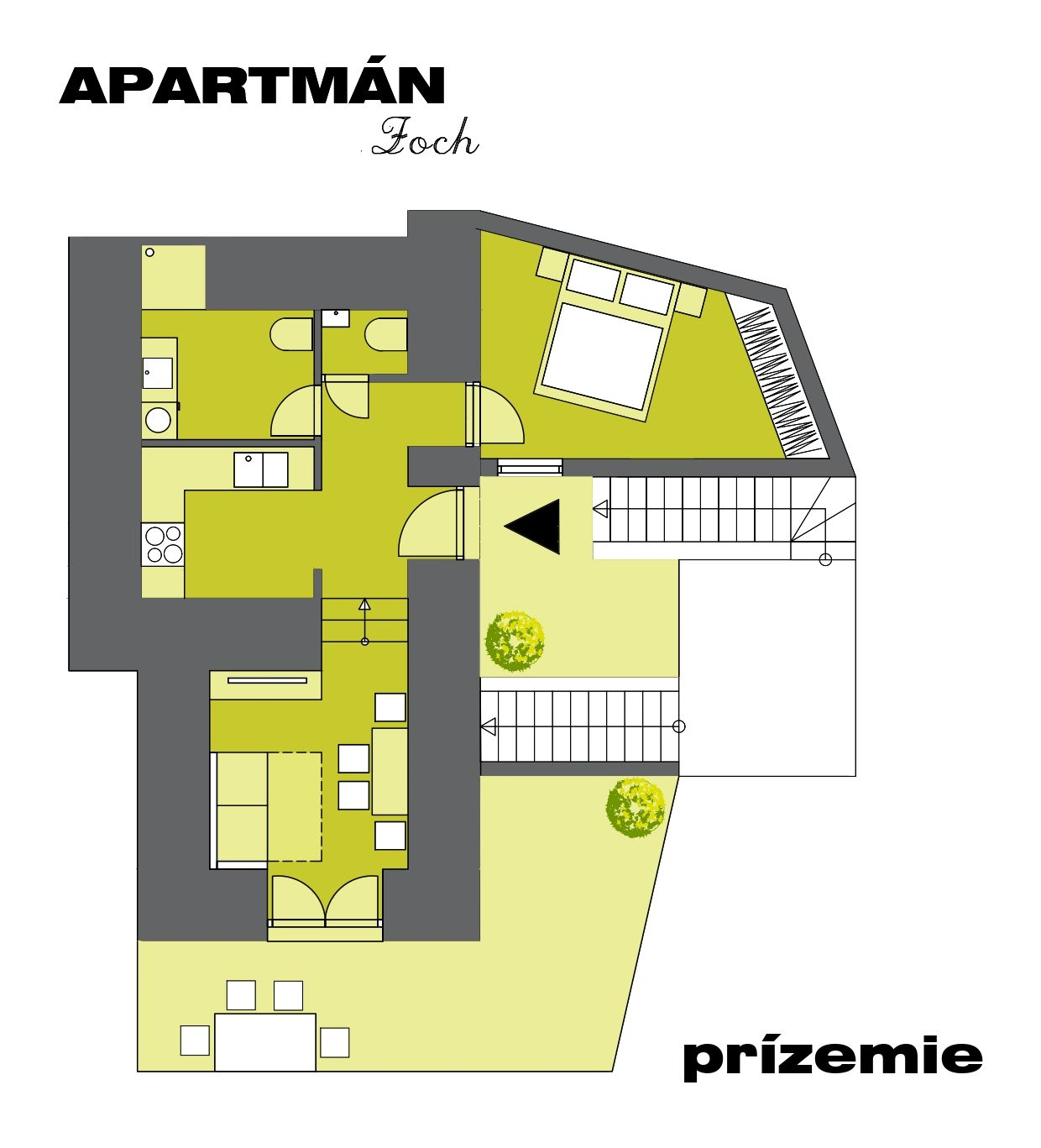 Pôdorys apartmánu Zoch