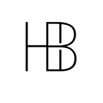 Monogram logo: "HB" in a minimalist, black, connected design.