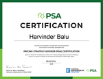 PSA certification for Harvinder Balu. Green and white certificate with PSA logo and signature.