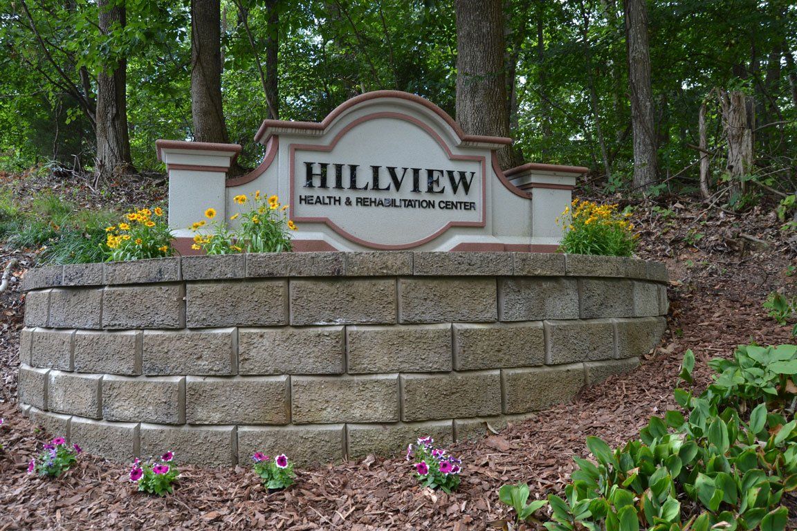 A sign on a brick wall that says hillview