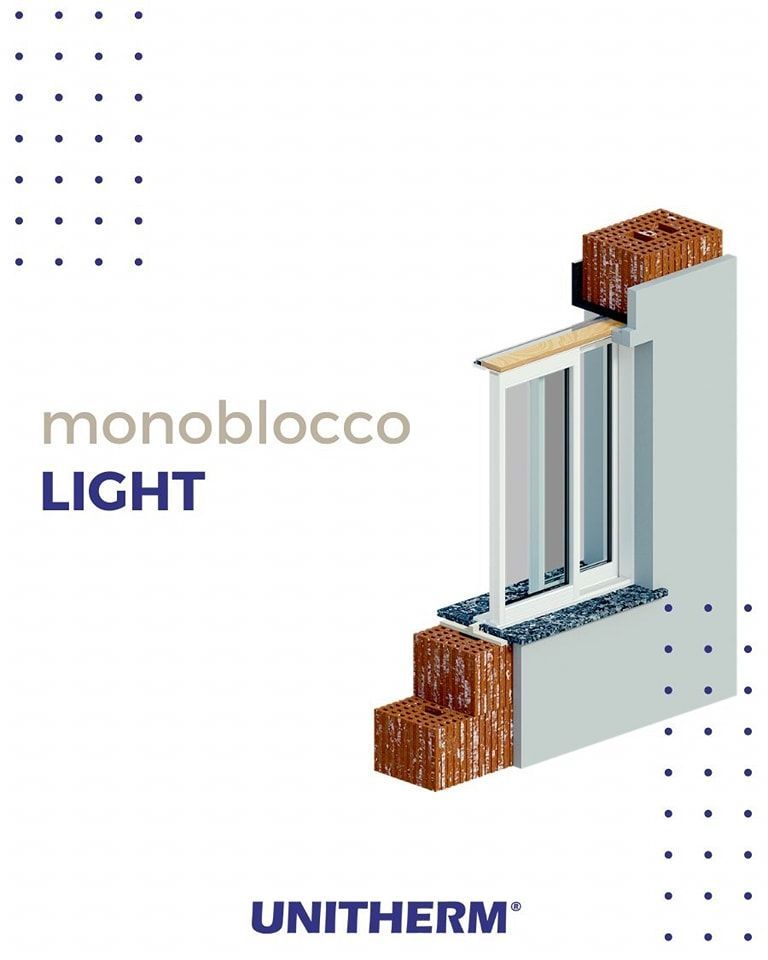Una brochure con l'immagine di una finestra e la scritta monoblocco light.