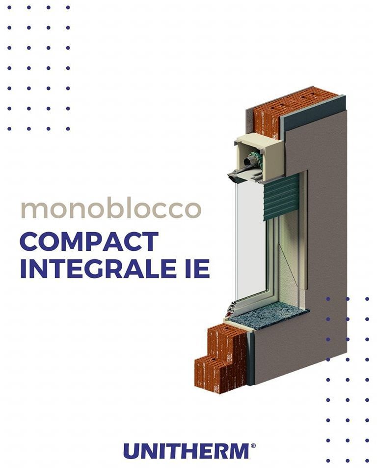 Un depliant con l'immagine di una finestra e la scritta ``monoblocco compact integrale ie''.