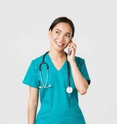 A vet technician calls for ultrasound support.