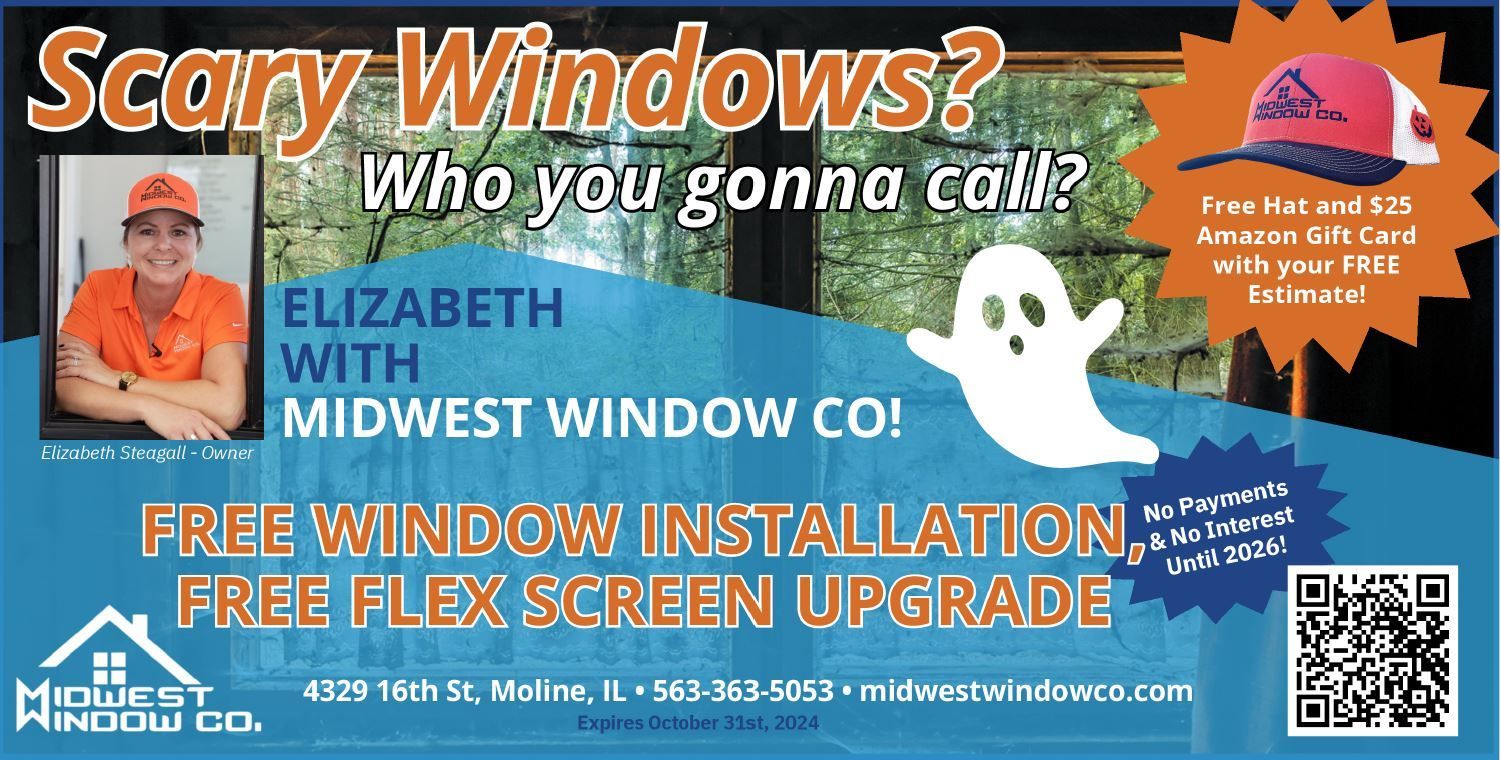 An advertisement for a window company offering free estimates