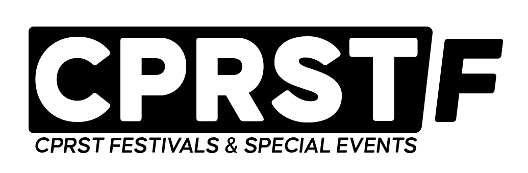 Logo for CPRST Festivals & Special Events. Black text on white background, in black rectangle.