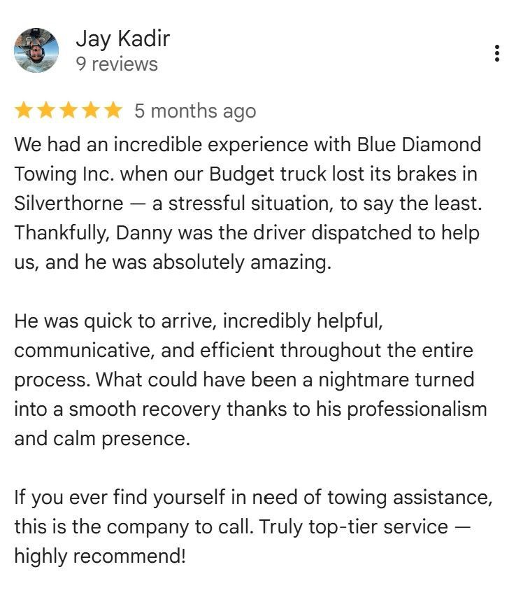 Review of Blue Diamond Towing Inc. by  Jay