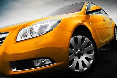 Shiny yellow car