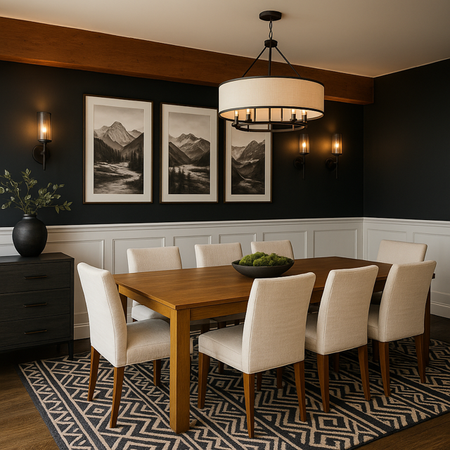 wainscoting and fresh paint updates this colorado dining room