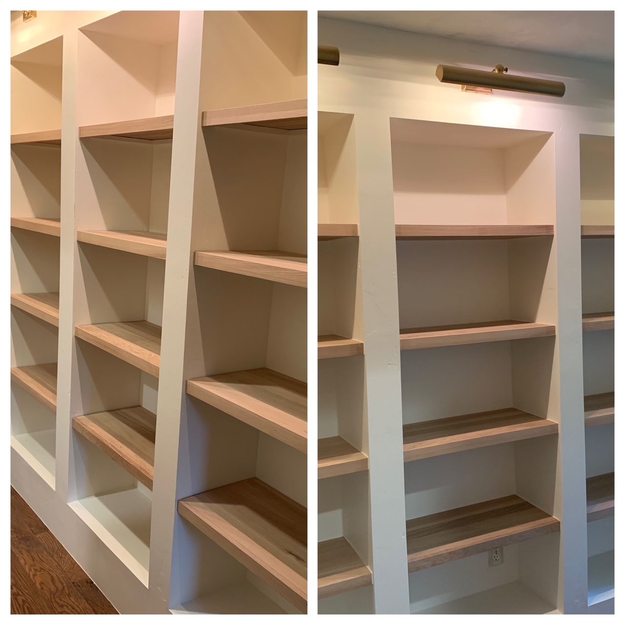 Custom built in shelving units 