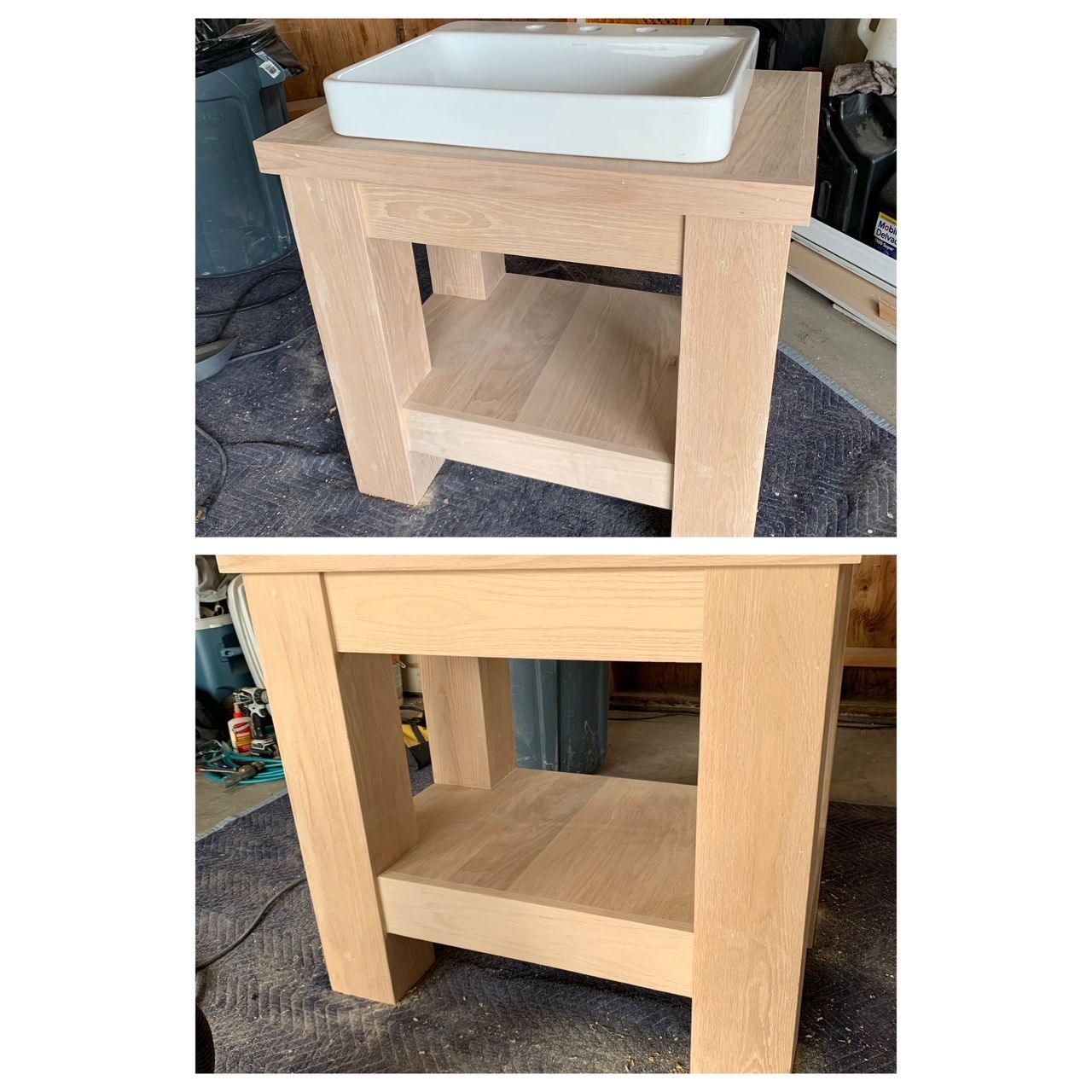 Custom sink and vanity for powder room remodel