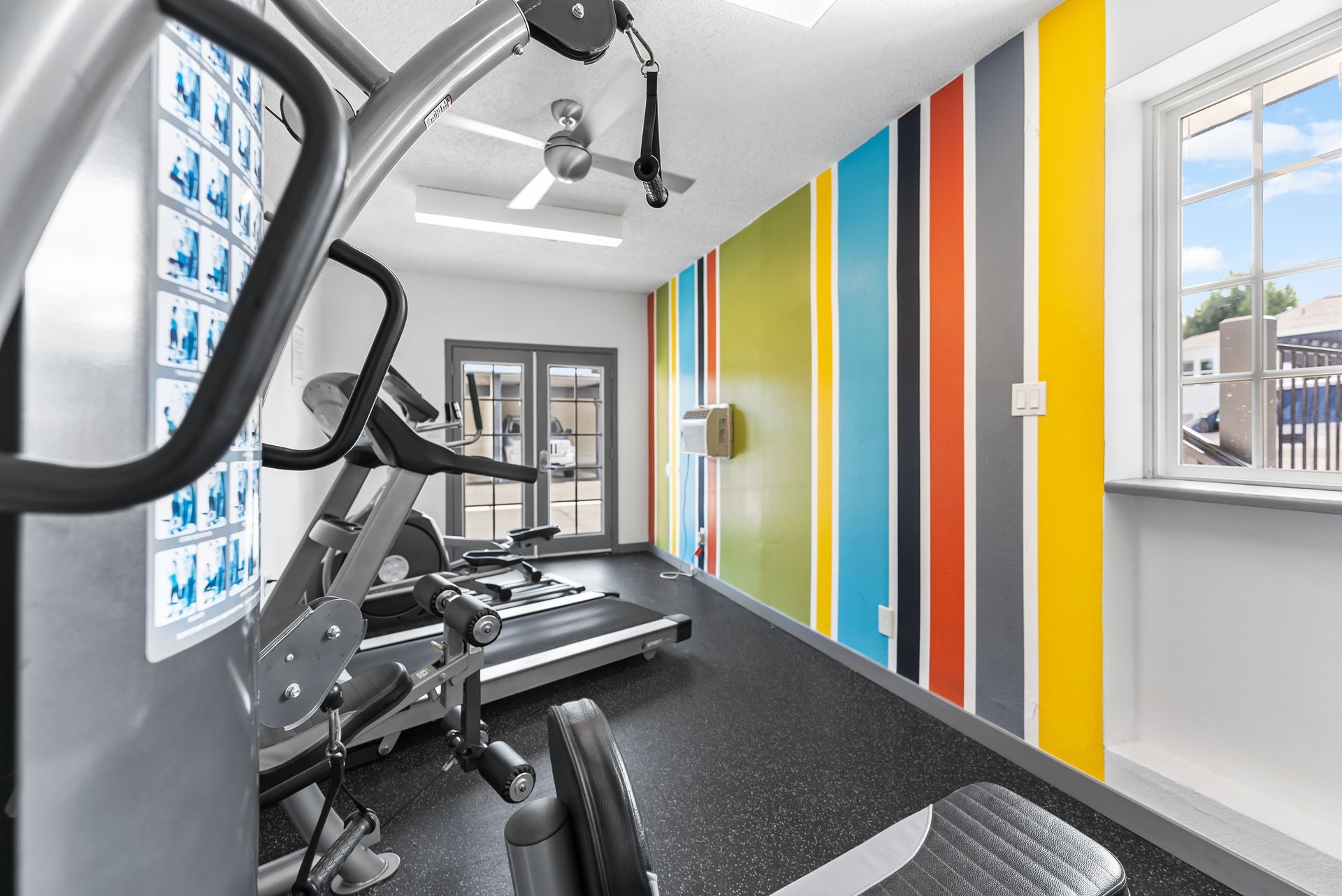 Sliding Photo Gallery Displaying Community Amenities - Fitness center with equipment