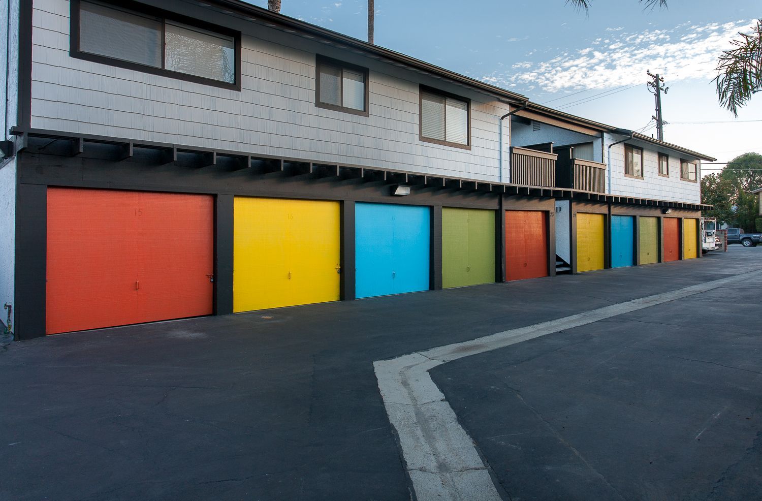 Sliding Photo Gallery Displaying Community Amenities - Garages with rainbow colors