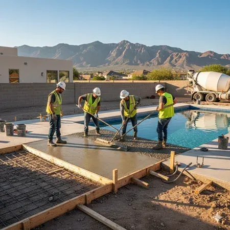 El Paso concrete pool deck construction