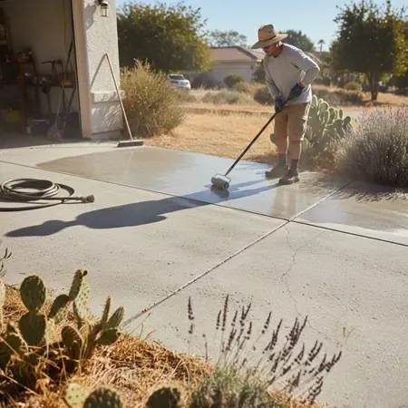 Maintaining concrete driveway in hot climate