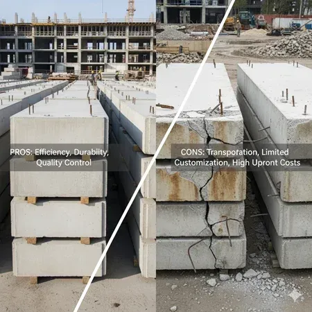 Precast concrete pros cons construction site