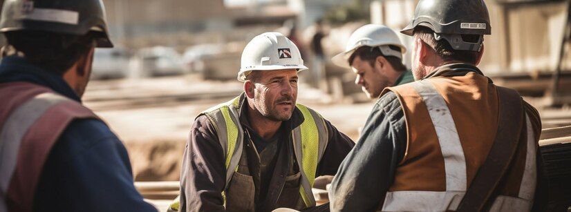 the best concrete contractors wearing hard hat