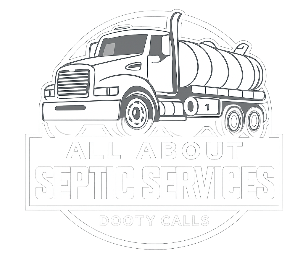 Septic service truck logo with text 