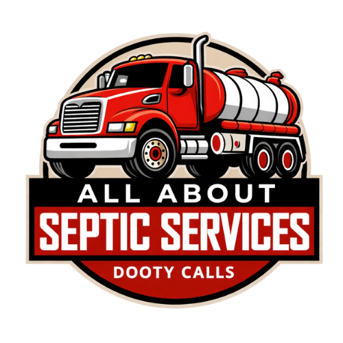 Red septic tank truck with 