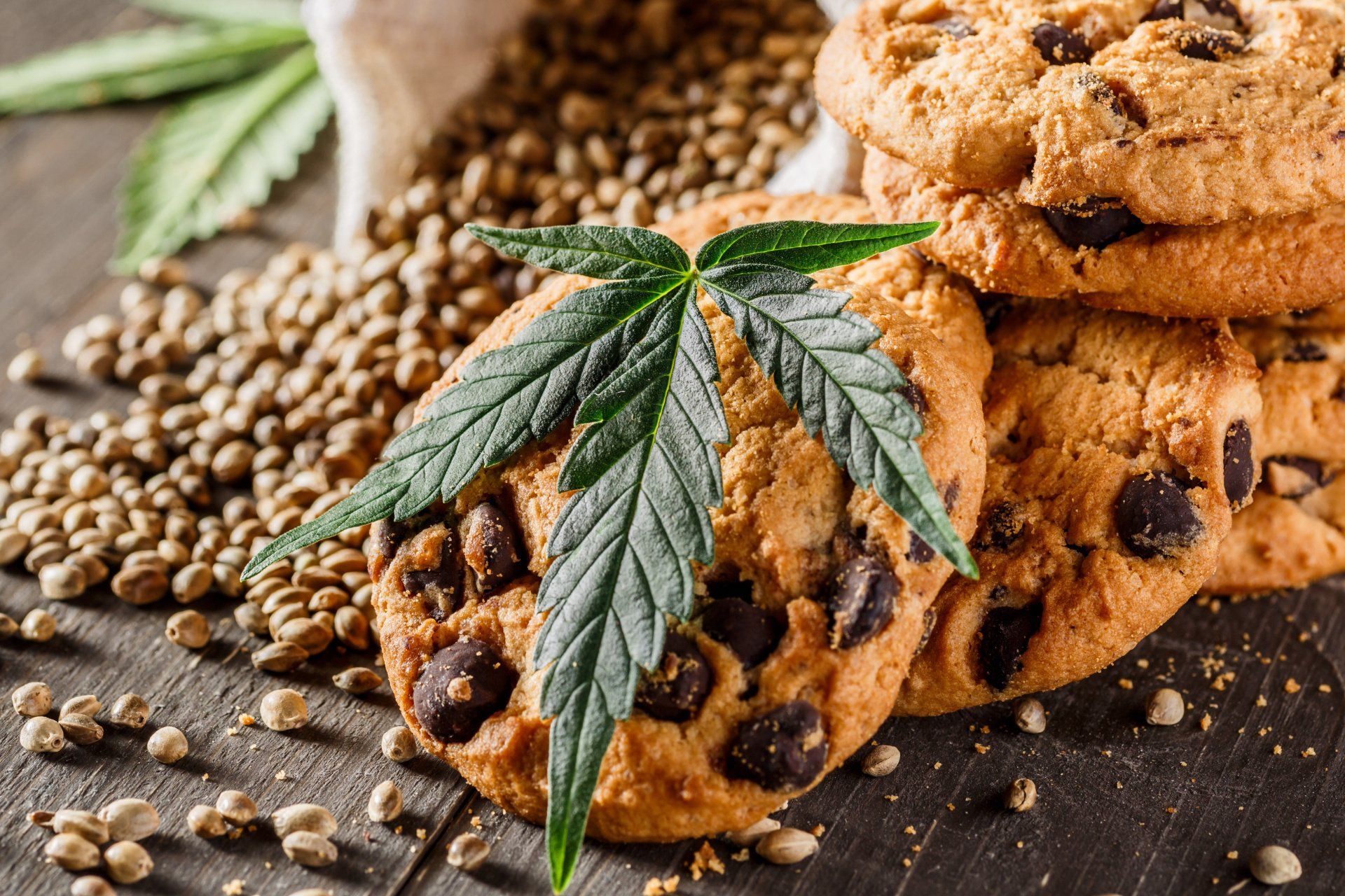 marijuana leaf on top of cookies