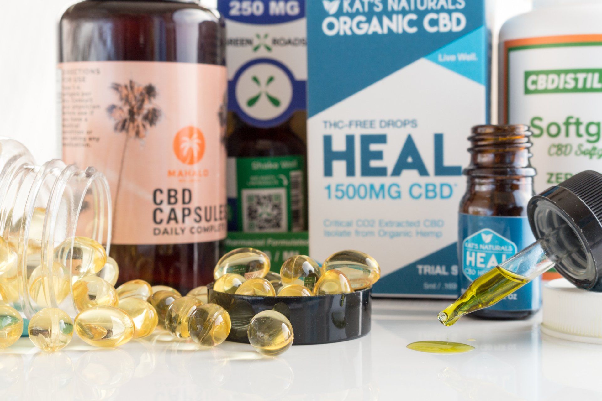 cbd products on a table