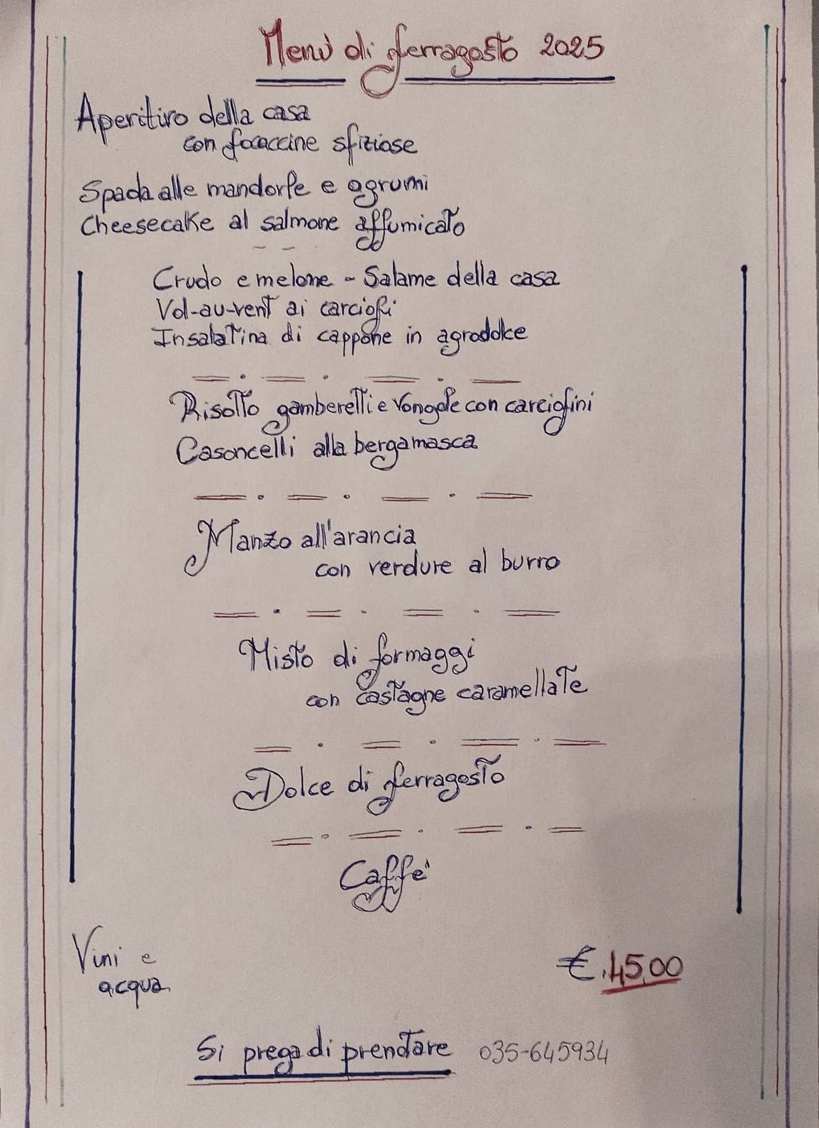 Menu Pasqua