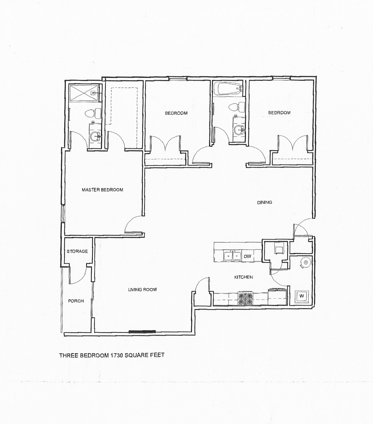 Floor plan: 3 Bedroom