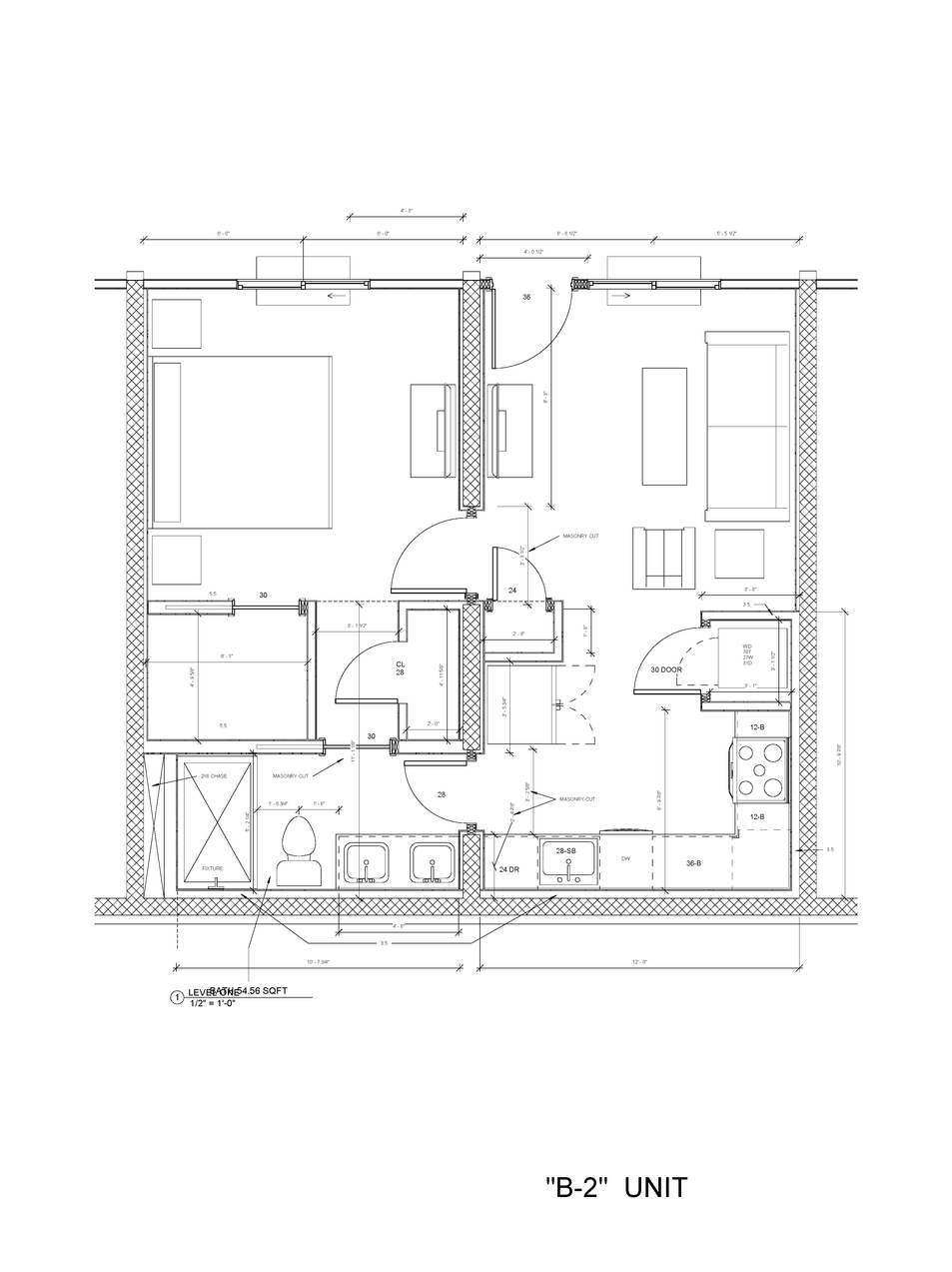 B2 unit floor plan