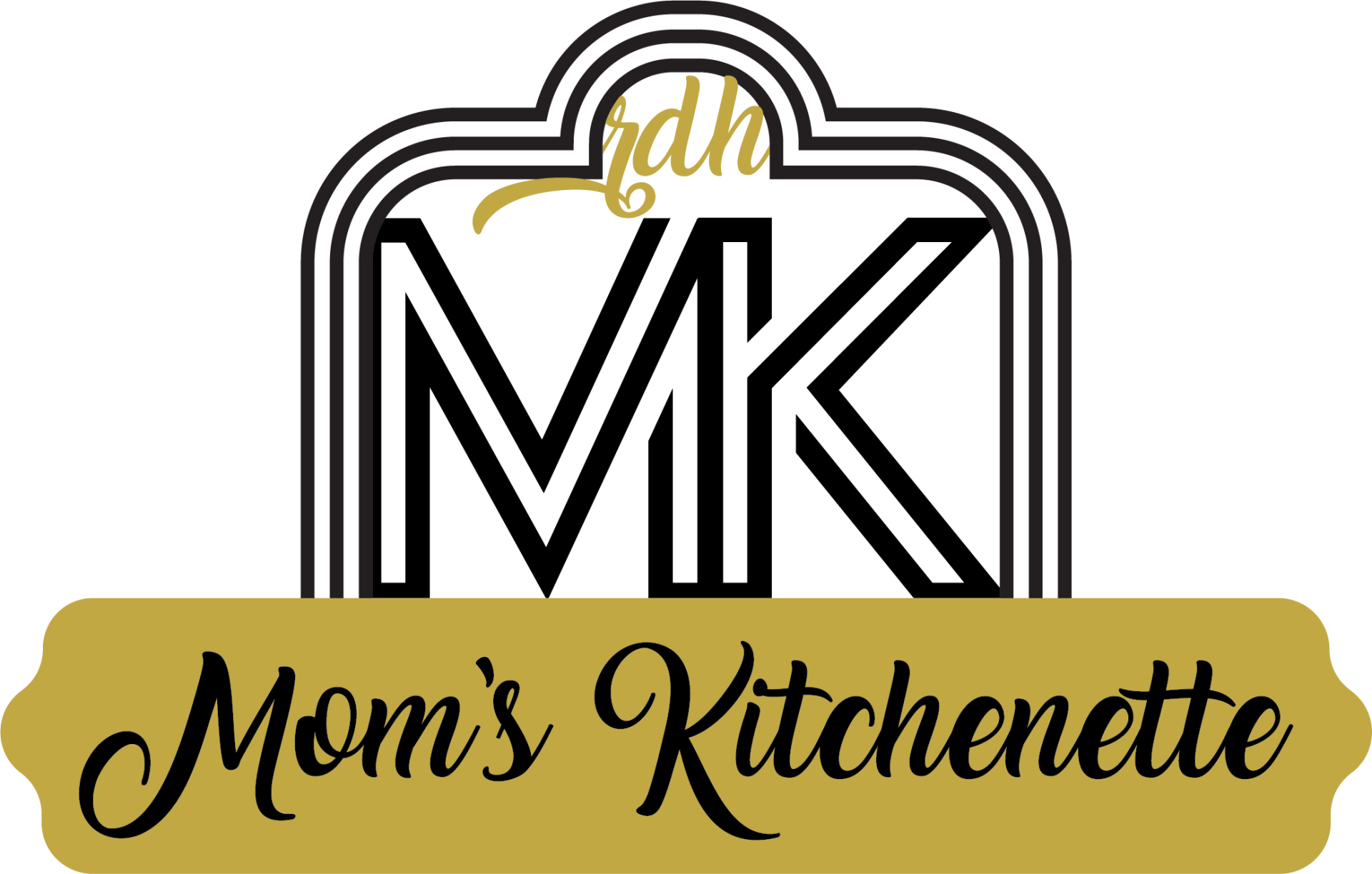 mom's kitchenette color logo vintage style logo
