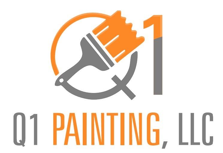 A logo for q1 painting llc with a paint brush