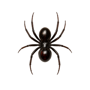Black spider isolated on a white background