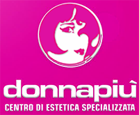 Un logo rosa per donnapiù centro di estetica specializzata