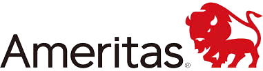 The ameritas logo has a red lion on it.