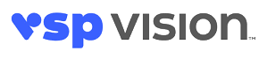 A blue and black logo for vsp vision on a white background
