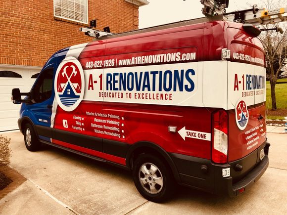 A van ready for a remodeling project in Baltimore, MD