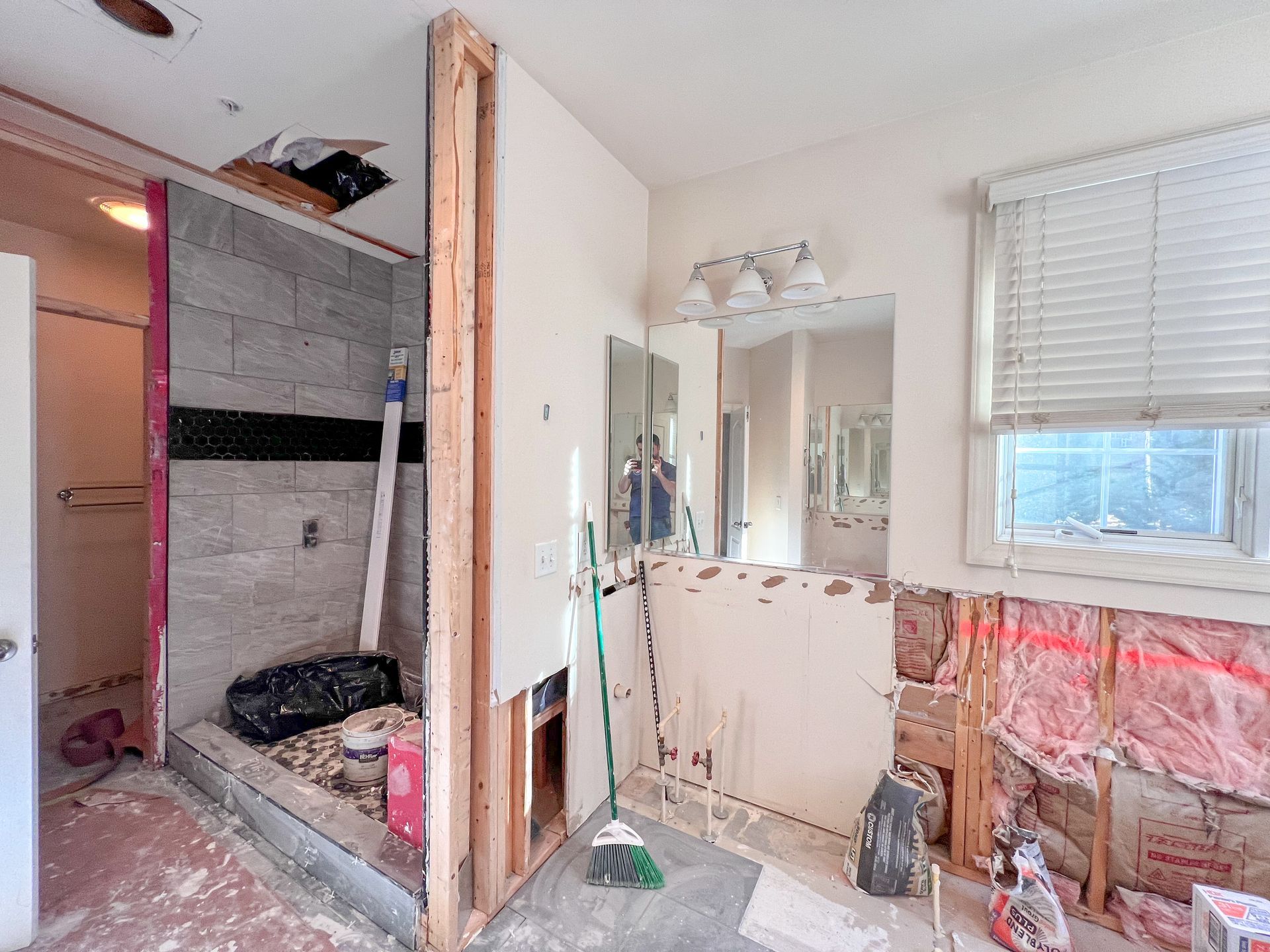 Bathroom renovation in Westminster, MD: Before & After - Correcting a previous contractor's disastrous work.