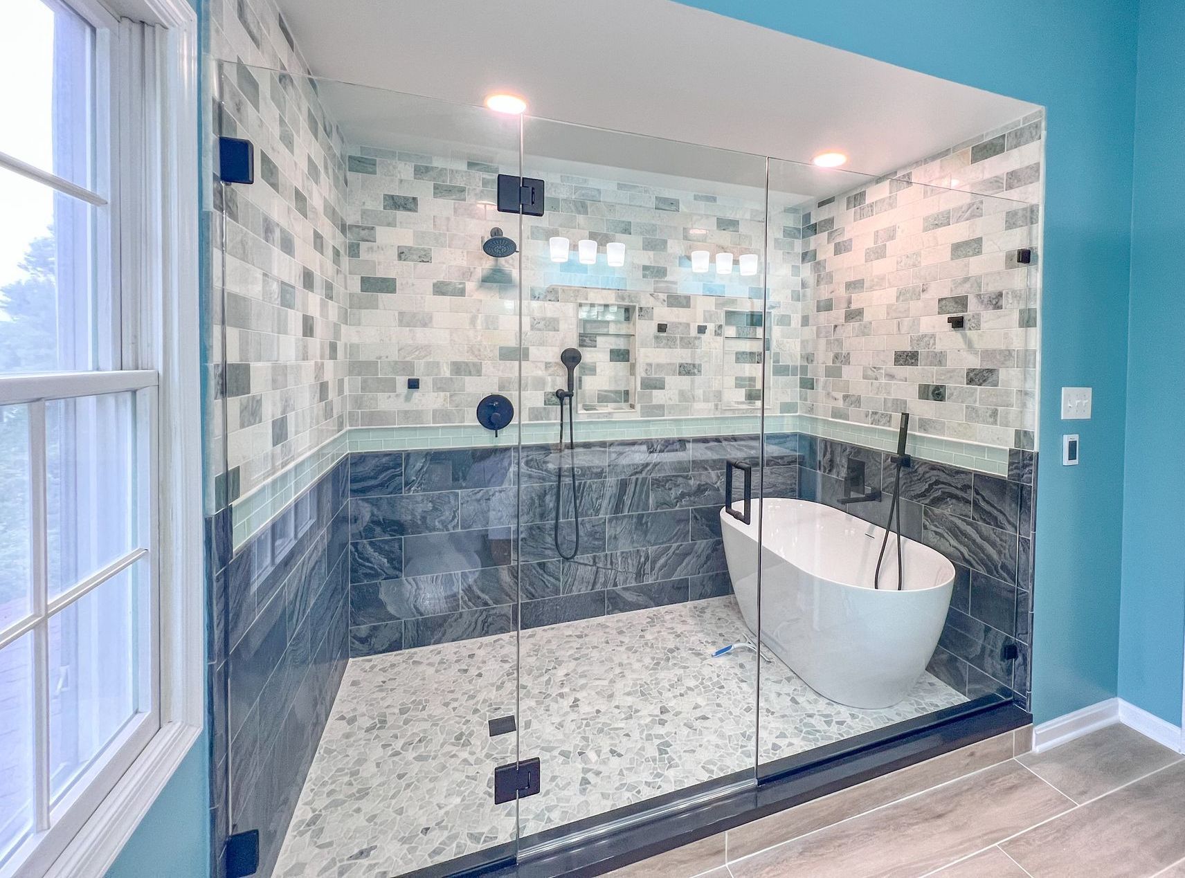 A Free Standing Tub inside the Shower, Bathroom Remodeling in Baltimore, MD