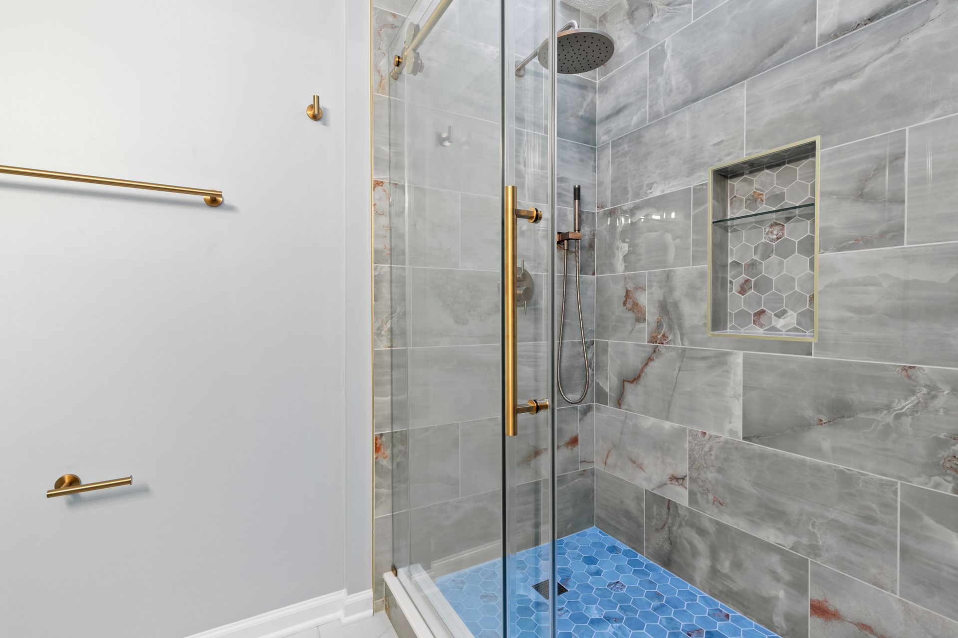 Modern tub-to-shower conversion for homeowners.