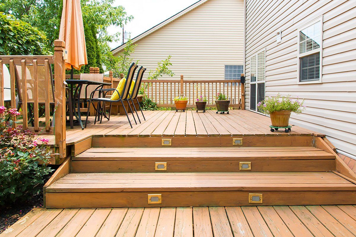 Modern Wooden Patio and Garden Area — Reisterstown, MD — A-1 Renovations