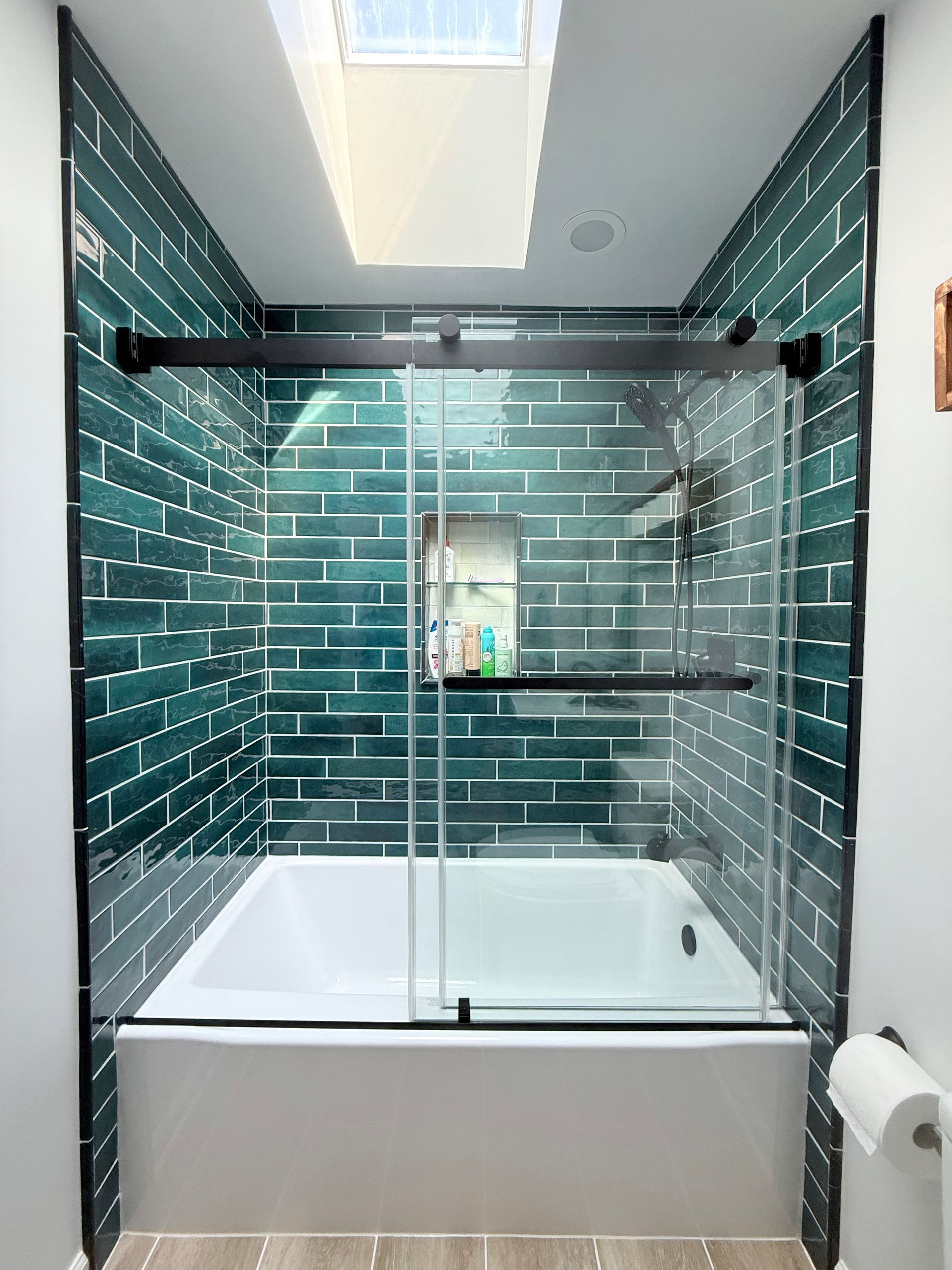 After a successful master bathroom remodel, happy clients in Ellicott City called us back for their hallway bathroom. See the stunning result!