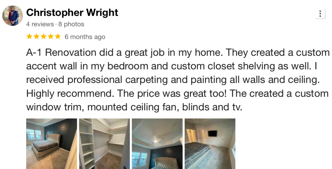 Satisfied Customer Review on Intricate Molding Work in Home Renovation