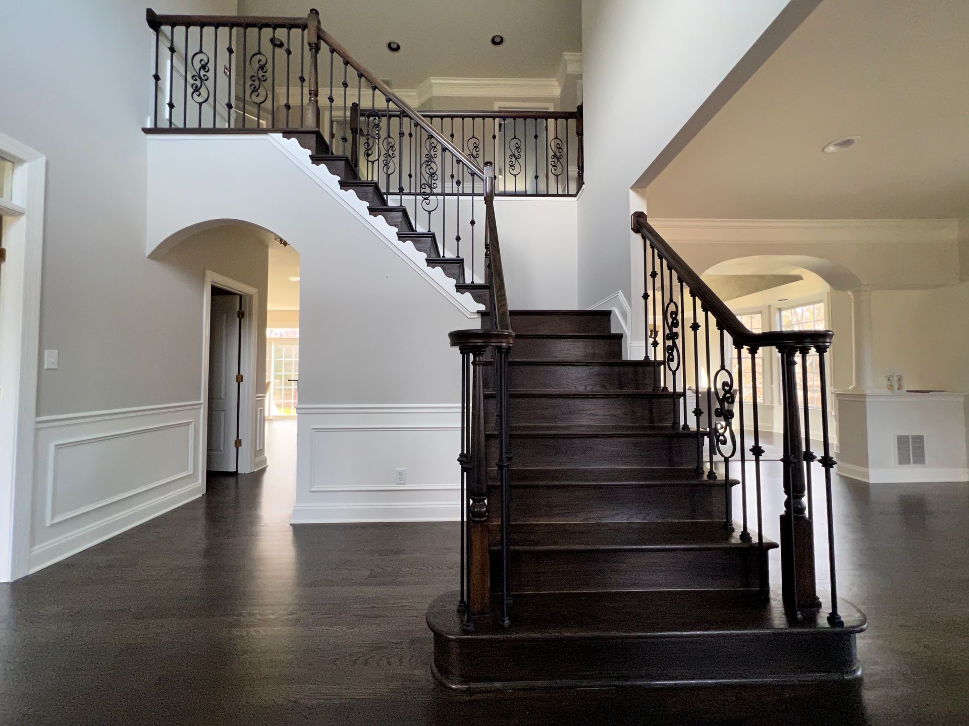 A custom-built staircase in Milford Mill home.