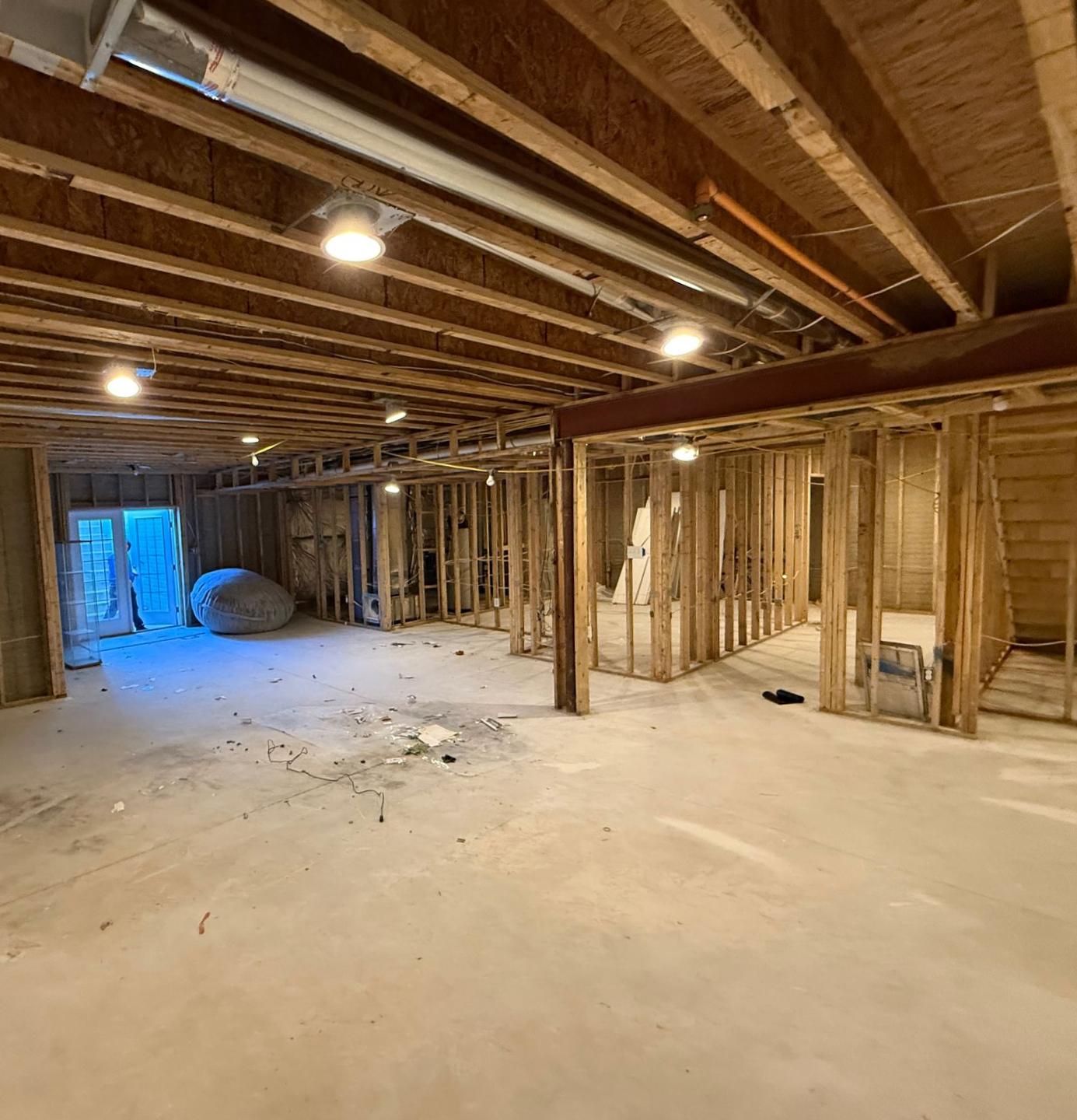 We turned an unfinished basement into a cozy and functional living space.